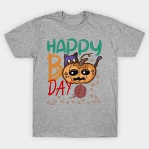 Happy Boo Day Party Costume With Boo Cat Pumpkin Funny Tshirt